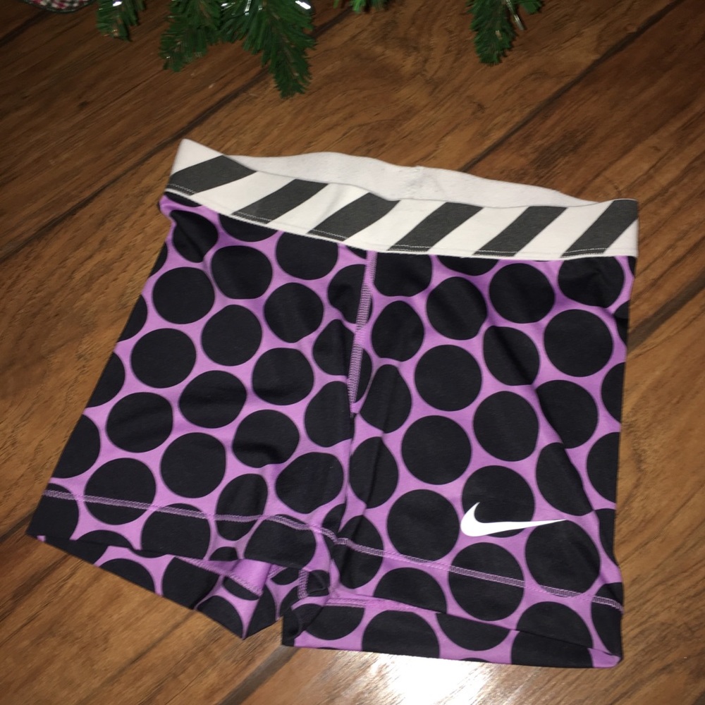 Nike Pro Shorts- Purple Polkadot💜